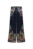 WIDE LEG SATIN CREPE TROUSERS WITH PAISLEY MOTIF