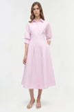 JAZZ COTTON MIDI DRESS IN TULIP