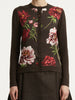 SILK INSET POPPY PRINT CARDIGAN SWEATER