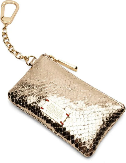 BITSY KEY POUCH METALLIC SNAKE LEATHER