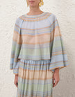 INDRA STRIPE BELL SLEEVE TOP