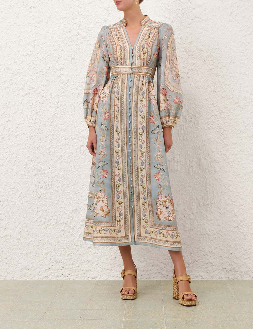 ROSELIGHT PLUNGE MIDI DRESS