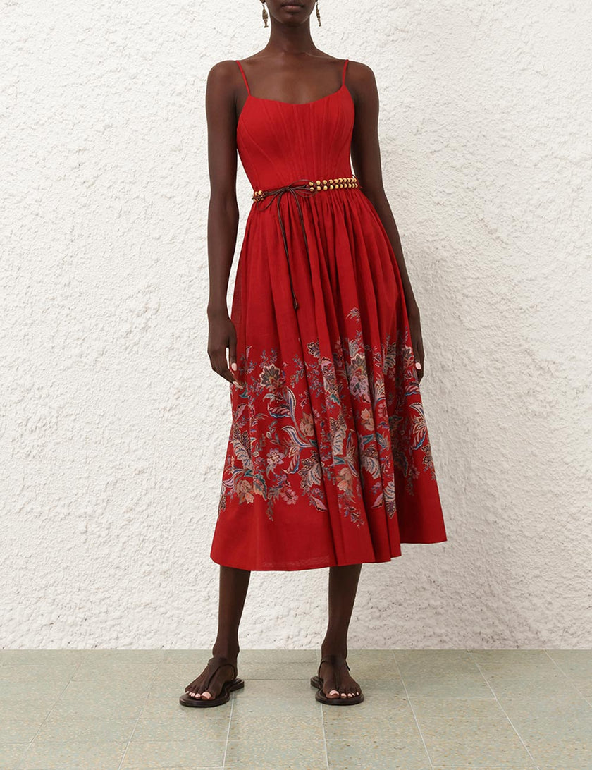 RHIANNON CORSET MIDI DRESS