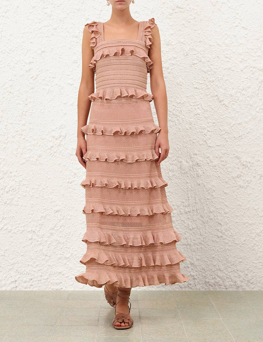 REBELLION FRILL MIDI SKIRT