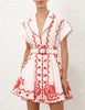 LUCKY EMBROIDERED MINI DRESS