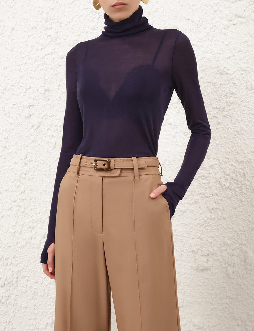 FINE KNIT ROLL NECK TOP