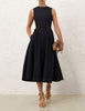 DENIM PANELLED MIDI DRESS