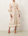 HYPNOTIC BUTTONED MIDI DRESS
