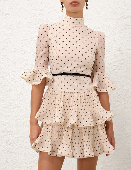 PLEATED SLEEVED MINI DRESS