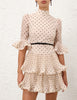 PLEATED SLEEVED MINI DRESS