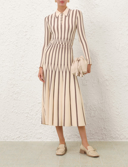 VALIANT STRIPED MIDI SKIRT