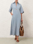 DAYLIGHT DENIM MIDI DRESS