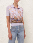 LUNA PRINTED SILK POLO
