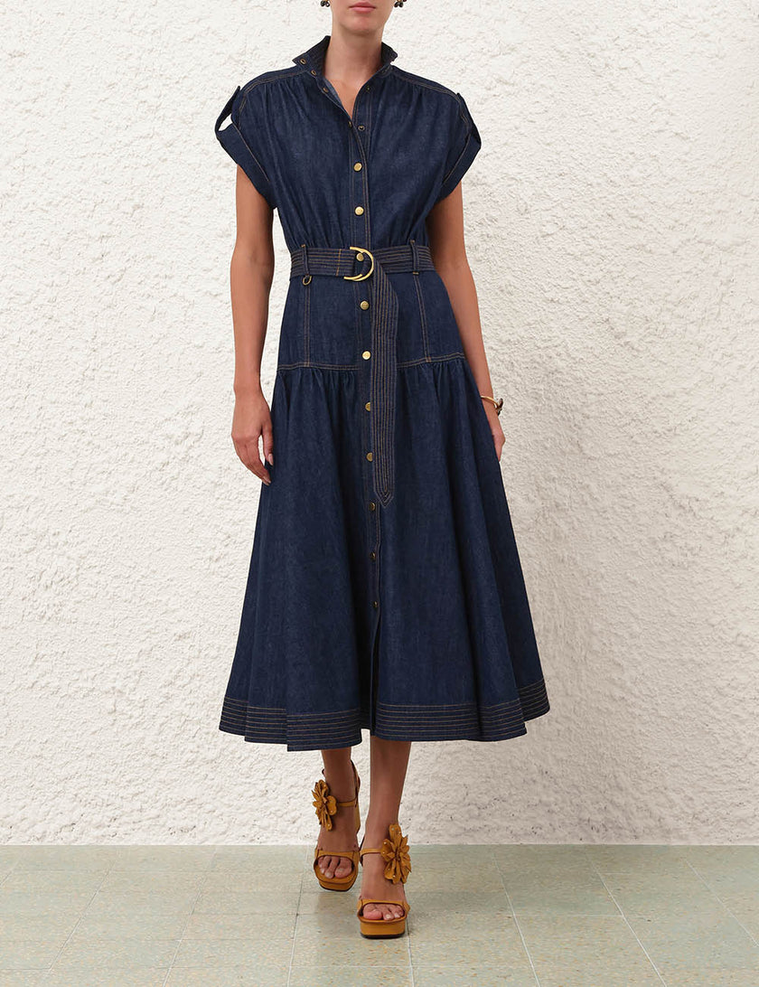 DENIM MIDI DRESS