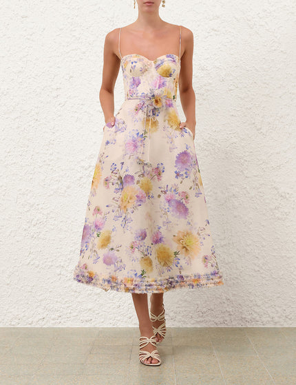 LUNA RUFFLE MIDI DRESS