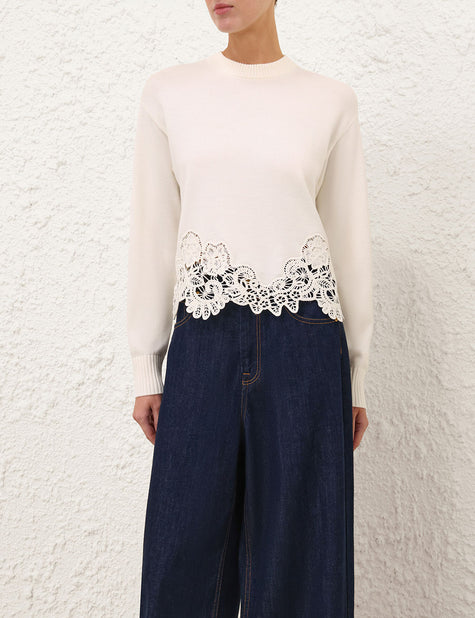 VALIANT MERINO LACE SWEATER