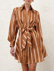 EMBLEM TUCK MINI DRESS