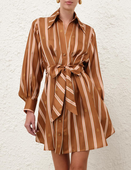 EMBLEM TUCK MINI DRESS