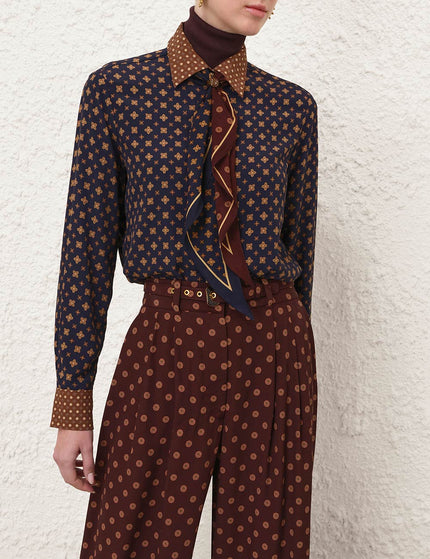 RELAXED SHIRT IN MULTI GEO PRINT