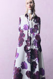 AEONIUM FLORAL PRINT SILK SHIRT DRESS
