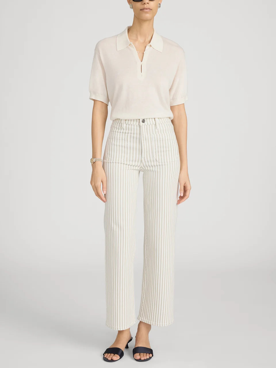 THE ANCHOR PANT IN FLAX STRIPE