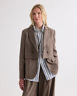 TWO FACED BLAZER IN FANCY WOOL FLANNEL