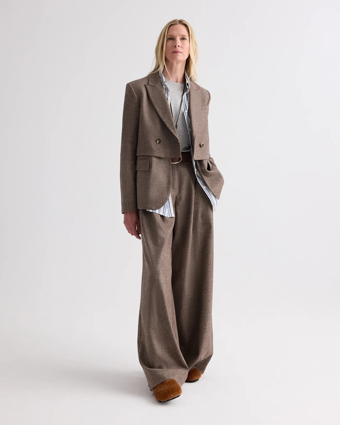 TWO FACED BLAZER IN FANCY WOOL FLANNEL