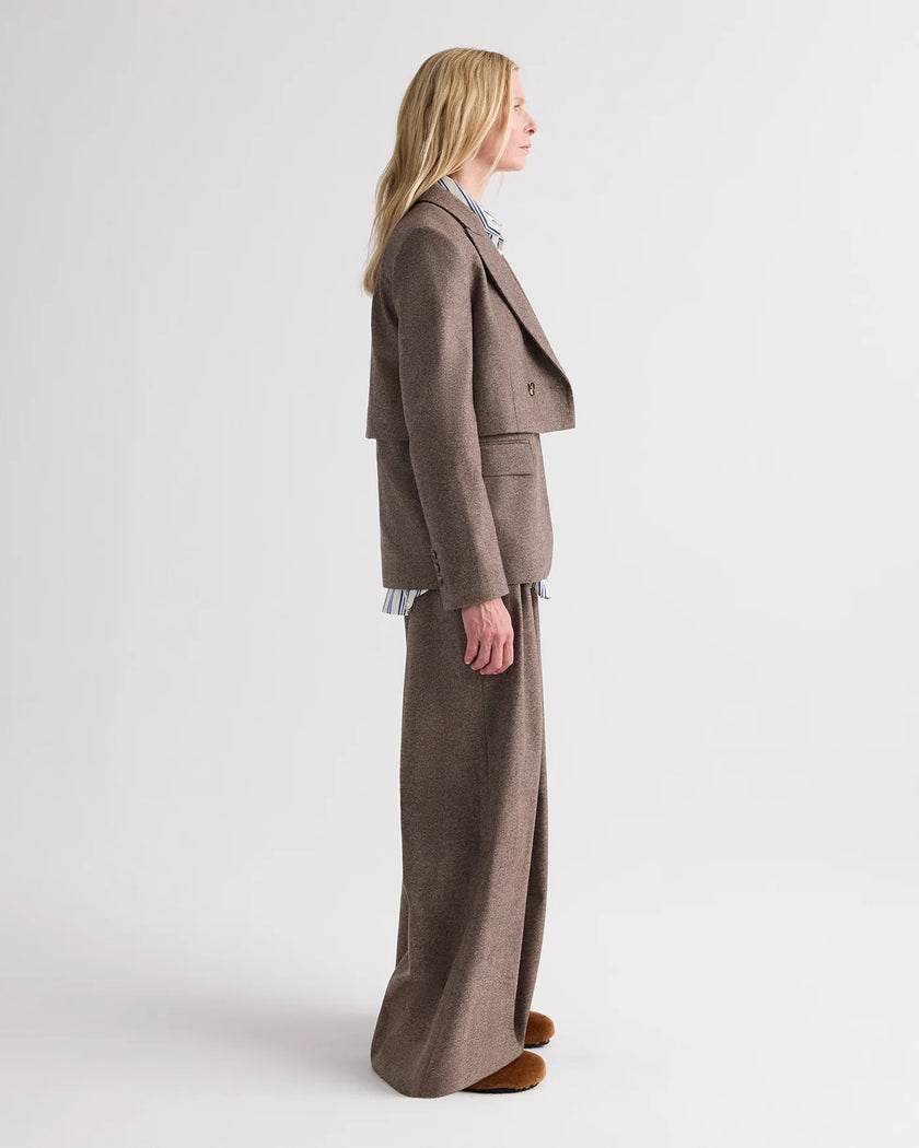 TWO FACED BLAZER IN FANCY WOOL FLANNEL