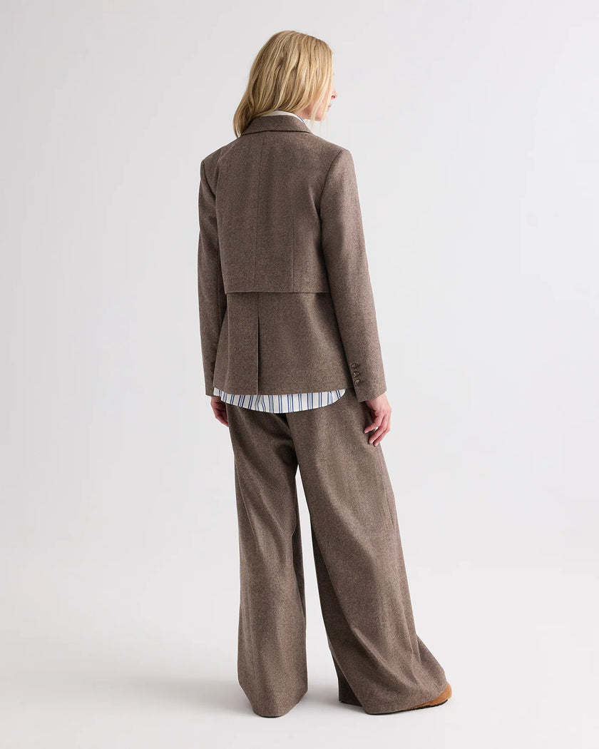 TWO FACED BLAZER IN FANCY WOOL FLANNEL