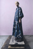FLOWY LONG PUFF SLEEVE DRESS IN ALMOND BLOSSOM