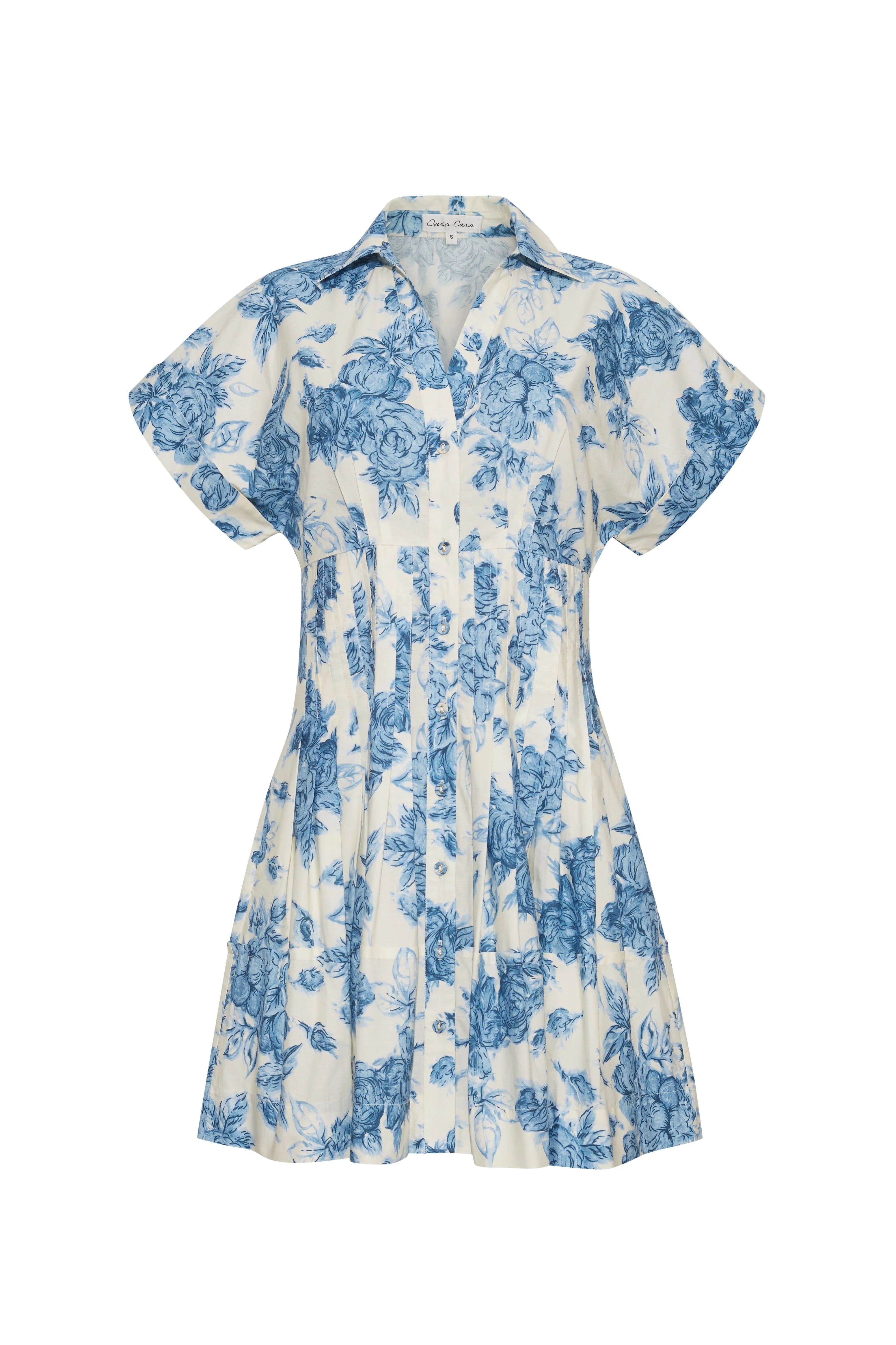 NASH MINI DRESS IN TOSSED FLORAL BLUE