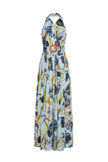 QUENTIN DRESS IN MARAIS BLOOM BLUE