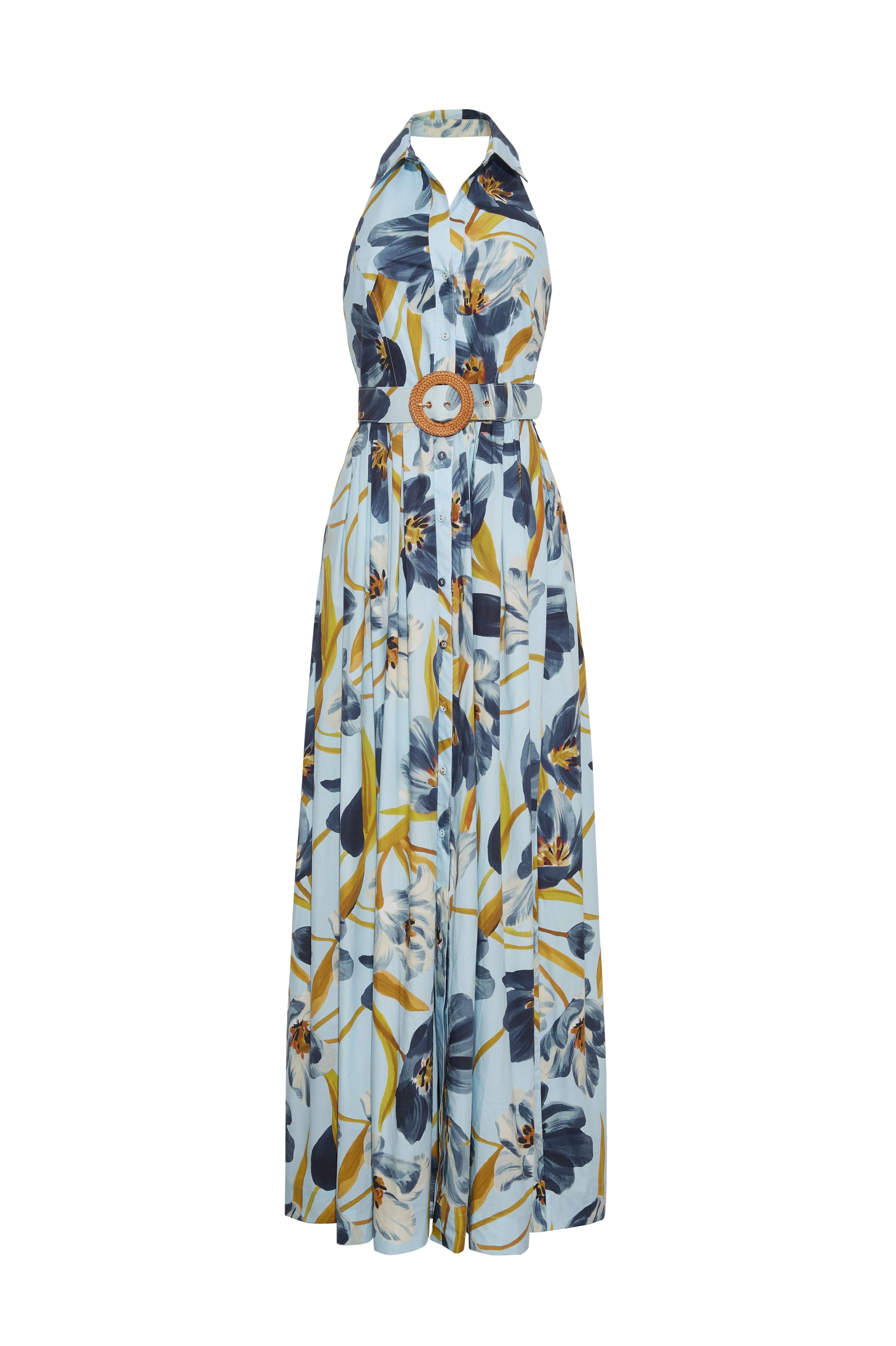 QUENTIN DRESS IN MARAIS BLOOM BLUE
