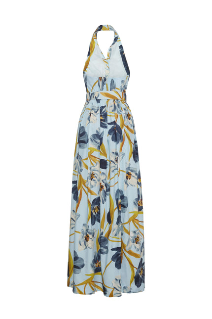 QUENTIN DRESS IN MARAIS BLOOM BLUE