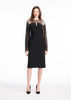 CREPE DRESS WITH CHIFFON SLEEVES AND NIGHT SKY BEADING
