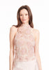 PEARL FLOWER MOCK NECK TOP