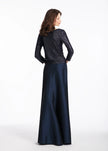STRETCH SEQUIN THREE QUARTER SLEEVE BALLET NECK TOP