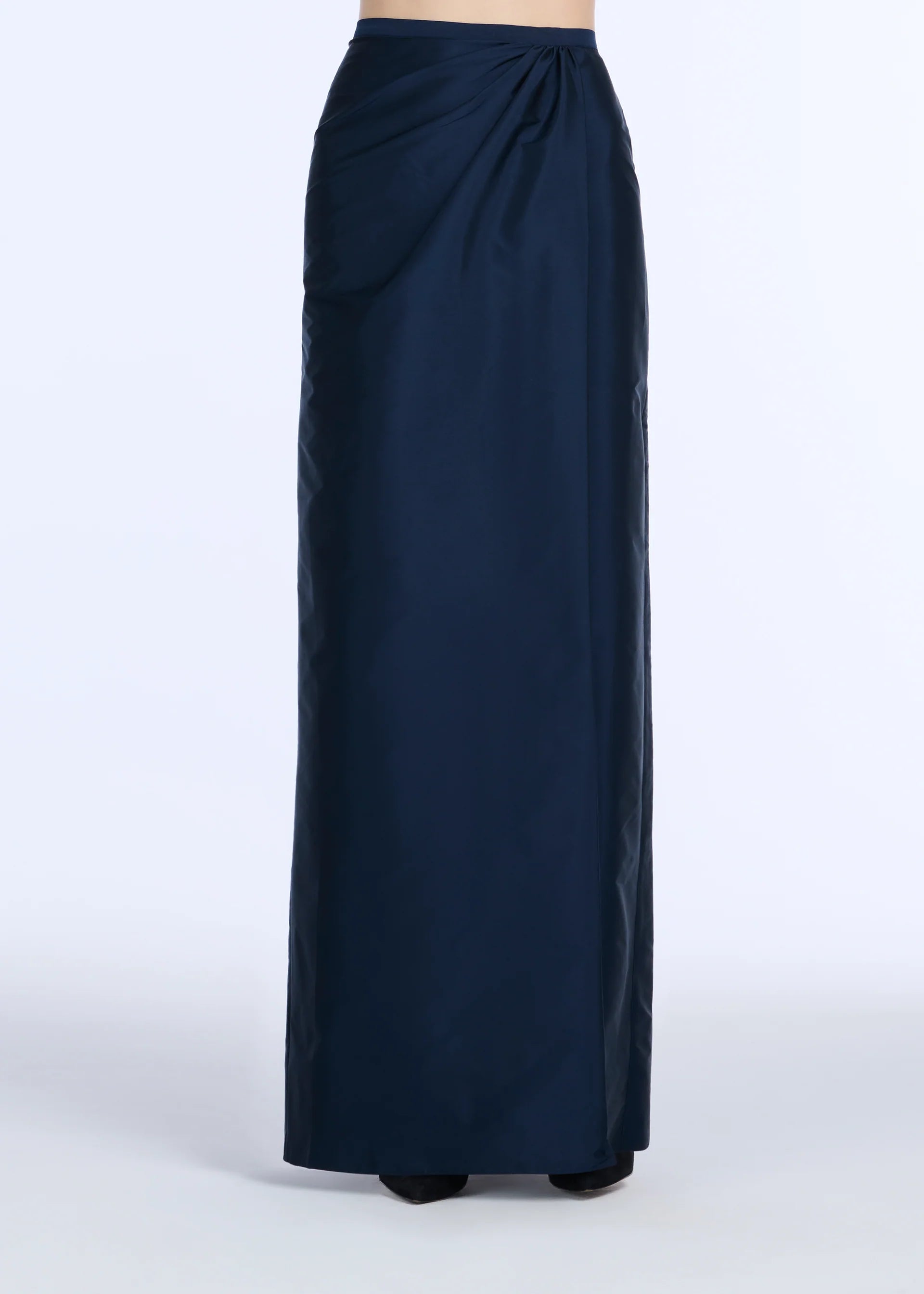 SOFT TAFFETA FAUX WRAP SKIRT