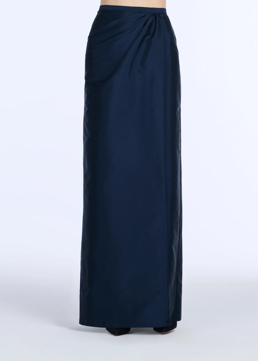 SOFT TAFFETA FAUX WRAP SKIRT
