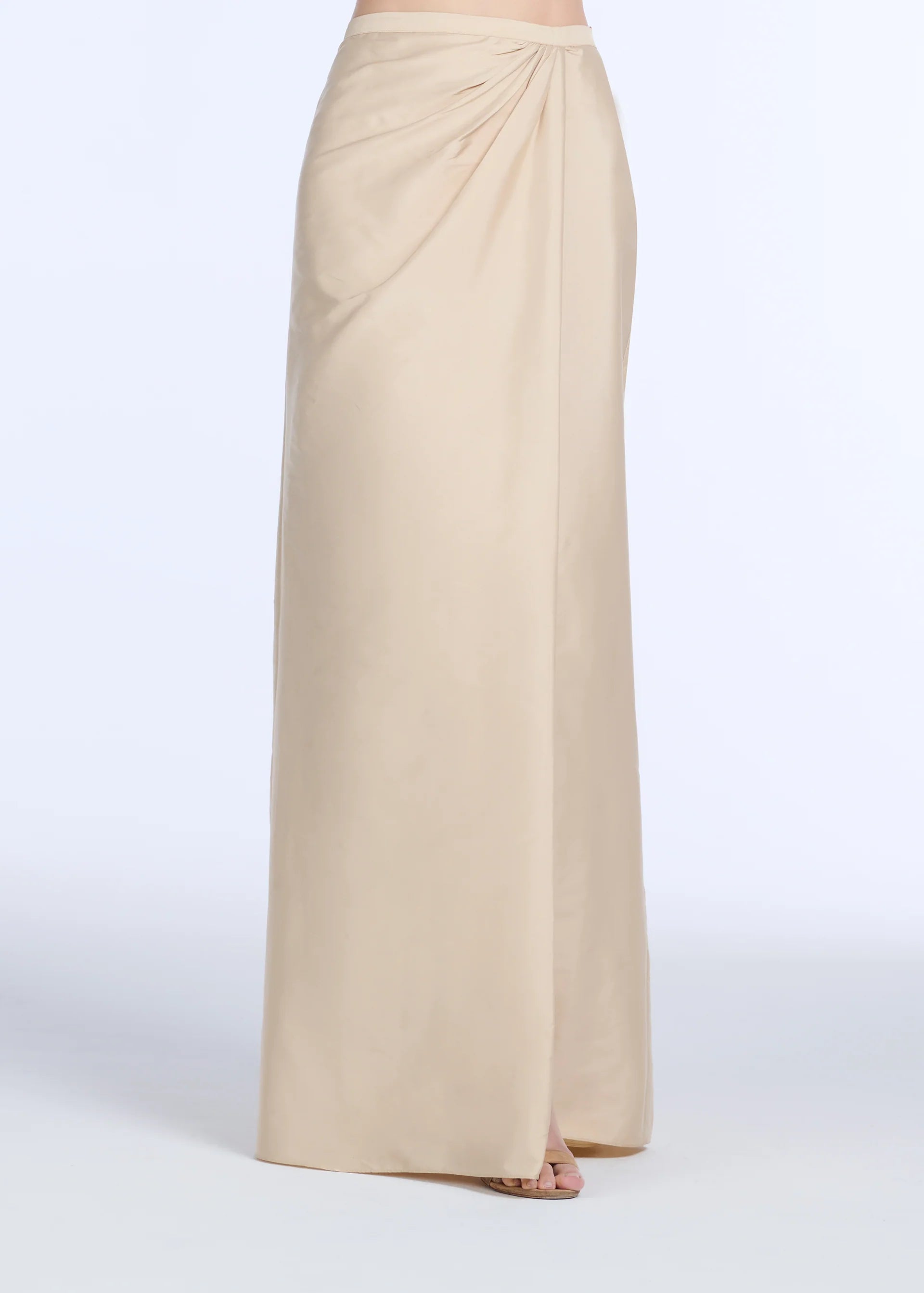 SOFT TAFFETA FAUX WRAP SKIRT