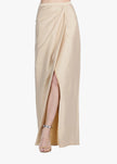 SOFT TAFFETA FAUX WRAP SKIRT
