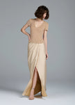SOFT TAFFETA FAUX WRAP SKIRT