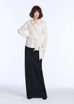 TAFFETA BLOUSE WITH CRYSTAL PEONY