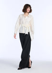 TAFFETA BLOUSE WITH CRYSTAL PEONY