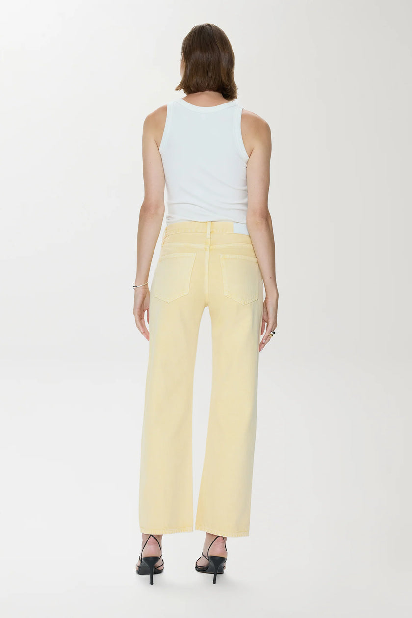 LEXI MID RISE BOWED STRAIGHT JEAN IN DAY GLOW