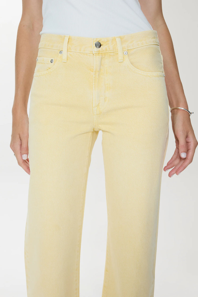 LEXI MID RISE BOWED STRAIGHT JEAN IN DAY GLOW