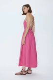 SADEE OPEN BACK DRESS IN MAGENTA STRIPE