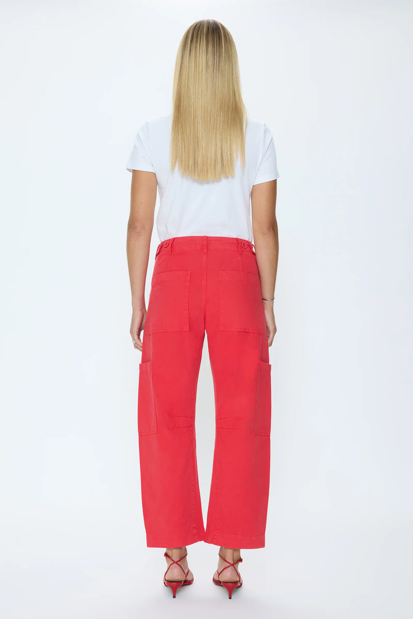 SABRINA CURVED UTILITY PANT IN MARASCHINO