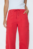 SABRINA CURVED UTILITY PANT IN MARASCHINO