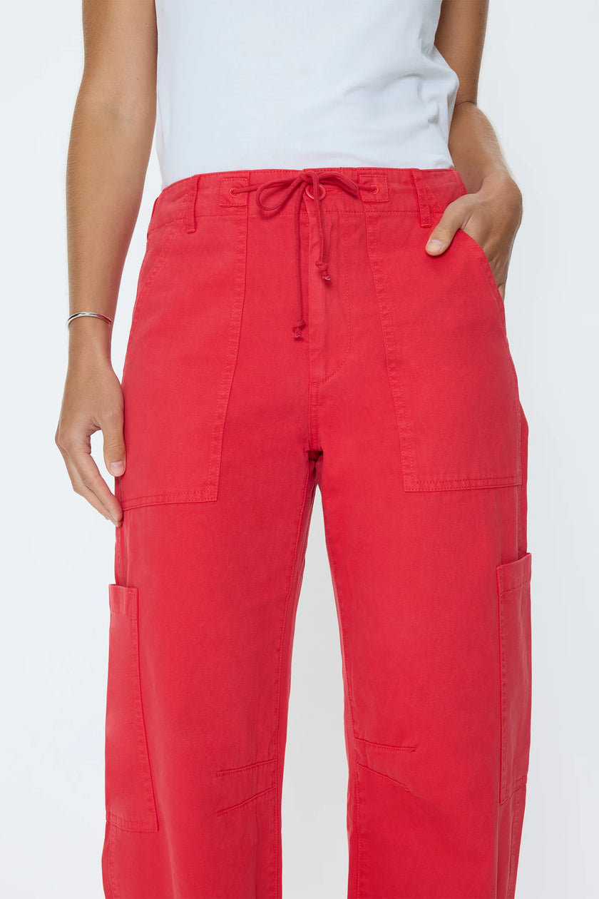SABRINA CURVED UTILITY PANT IN MARASCHINO